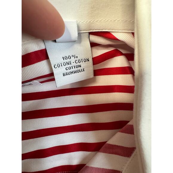 Poggianti 1958 Made in Italy Striped Shirt XXL Cotton White Collar Long Sleeve - Picture 5 of 5